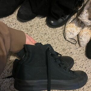 Black high top converse